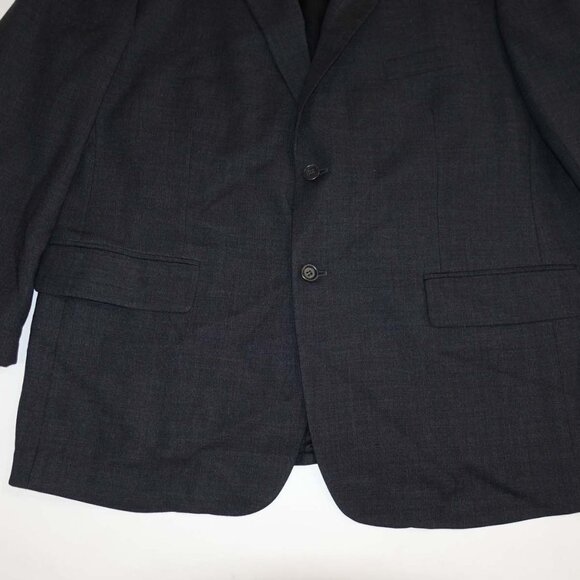 Pronto Uomo Men's Suit Jacket Size 46 Short Charcoal Gray 100% Wool Blazer 46S - Picture 2 of 9